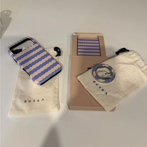 NWT - Burga Blue and White Phone Case with Ring Holder